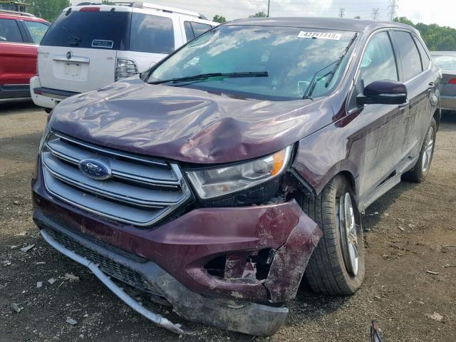 2FMPK4J92JBC40031 - 2018 FORD EDGE SEL BURGUNDY photo 2