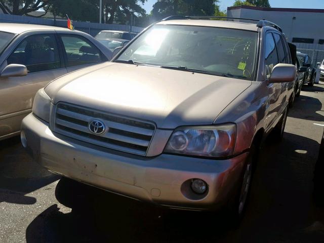 JTEEP21A950076887 - 2005 TOYOTA HIGHLANDER BEIGE photo 2