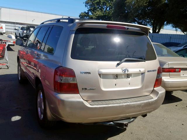 JTEEP21A950076887 - 2005 TOYOTA HIGHLANDER BEIGE photo 3