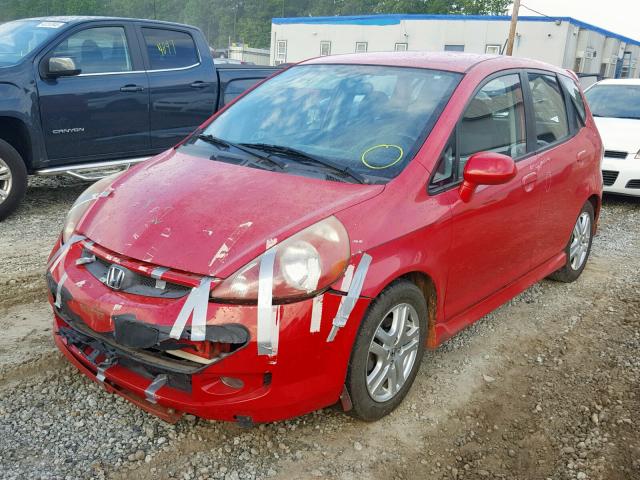 JHMGD38677S003097 - 2007 HONDA FIT S RED photo 2