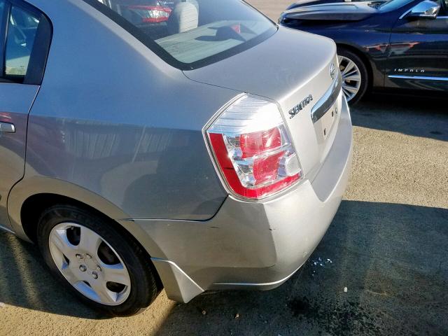 3N1AB6APXAL655299 - 2010 NISSAN SENTRA 2.0 SILVER photo 9