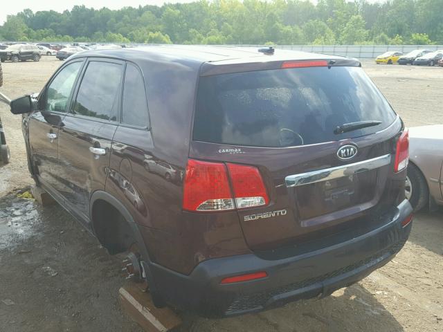 5XYKT3A11DG402876 - 2013 KIA SORENTO LX PURPLE photo 3