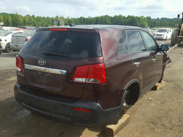 5XYKT3A11DG402876 - 2013 KIA SORENTO LX PURPLE photo 4