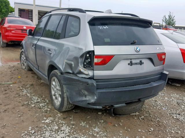 WBXPA73425WC47162 - 2005 BMW X3 2.5I SILVER photo 3