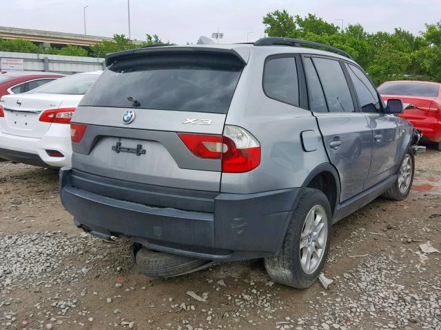 WBXPA73425WC47162 - 2005 BMW X3 2.5I SILVER photo 4