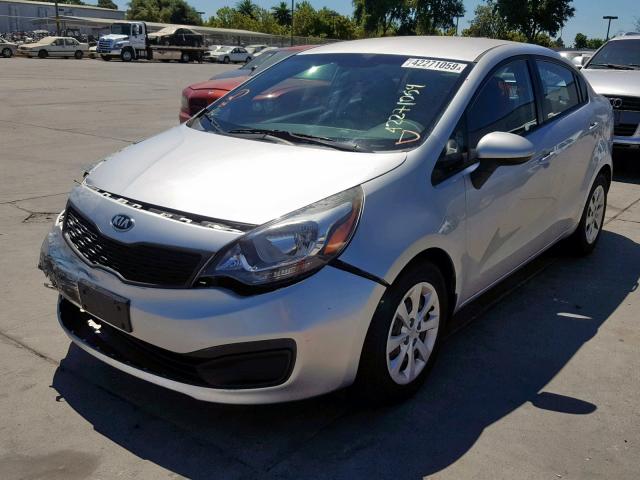 KNADM4A33E6387604 - 2014 KIA RIO LX SILVER photo 2