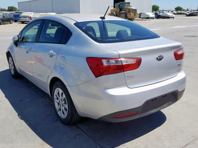 KNADM4A33E6387604 - 2014 KIA RIO LX SILVER photo 3