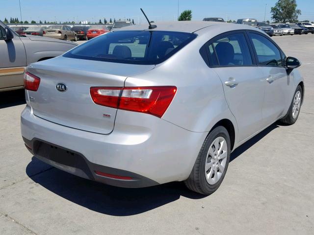 KNADM4A33E6387604 - 2014 KIA RIO LX SILVER photo 4