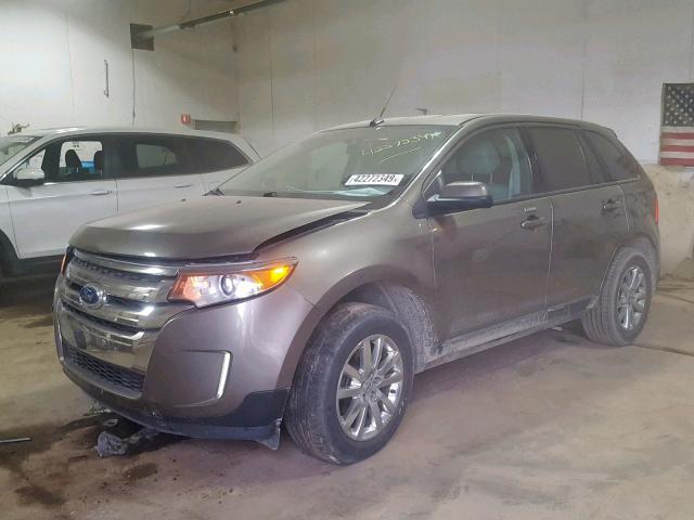 2FMDK3JC4DBC65655 - 2013 FORD EDGE SEL GRAY photo 2