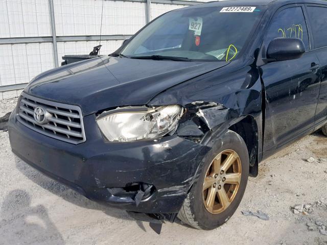 5TDZA3EH2AS001346 - 2010 TOYOTA HIGHLANDER BLACK photo 9