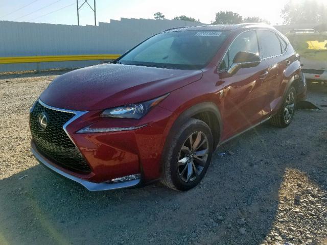 JTJBARBZ9G2059839 - 2016 LEXUS NX 200T RED photo 2