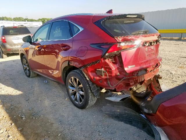 JTJBARBZ9G2059839 - 2016 LEXUS NX 200T RED photo 3