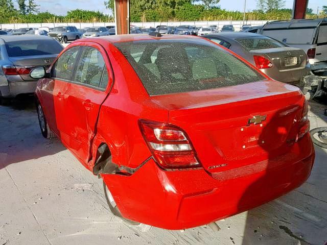 1G1JB5SH0H4151156 - 2017 CHEVROLET SONIC LS RED photo 3