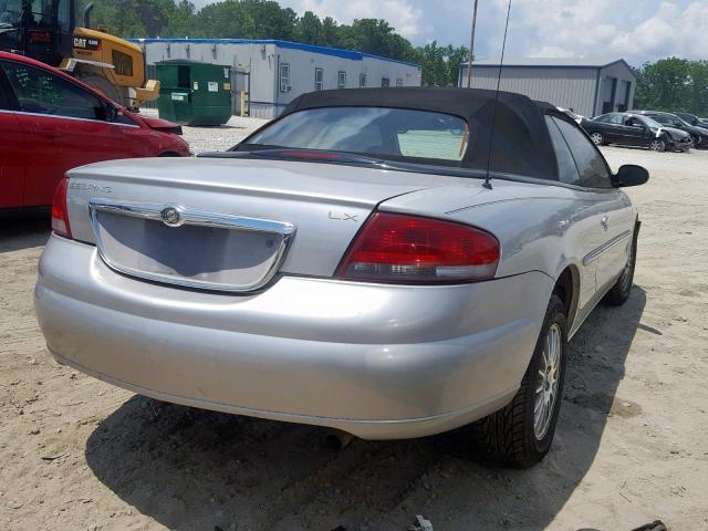 1C3EL55RX4N101562 - 2004 CHRYSLER SEBRING LX SILVER photo 4