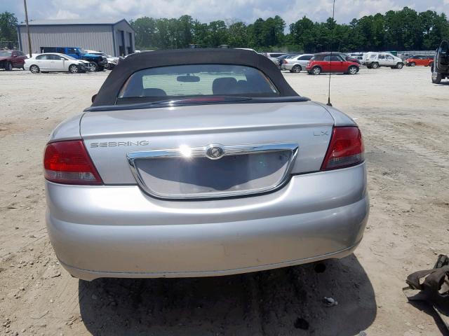 1C3EL55RX4N101562 - 2004 CHRYSLER SEBRING LX SILVER photo 9