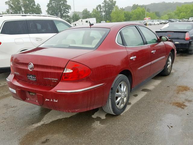 2G4WC582171233657 - 2007 BUICK LACROSSE C RED photo 4