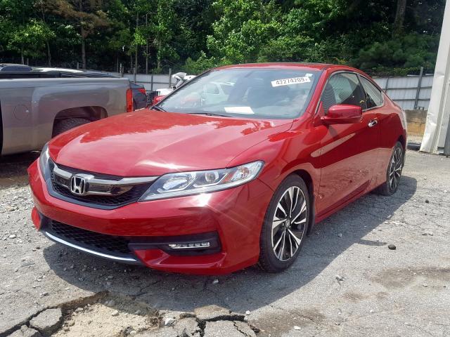 1HGCT1B85HA005750 - 2017 HONDA ACCORD EXL RED photo 2