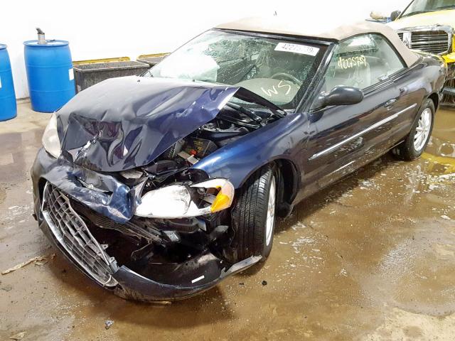 1C3EL45R92N176602 - 2002 CHRYSLER SEBRING LX BLUE photo 2