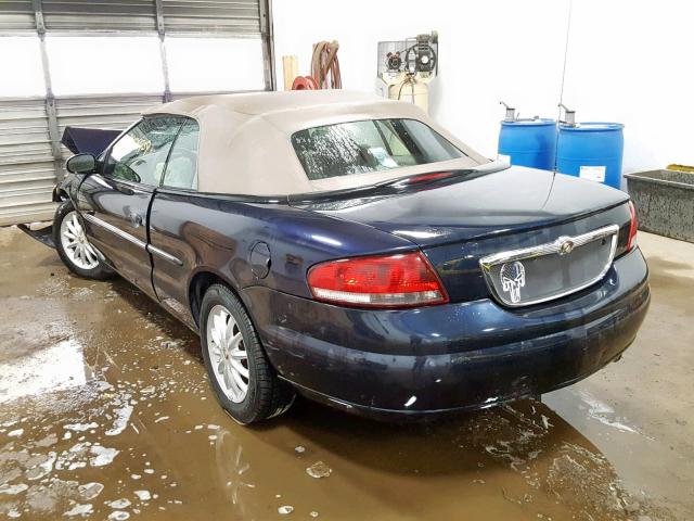 1C3EL45R92N176602 - 2002 CHRYSLER SEBRING LX BLUE photo 3