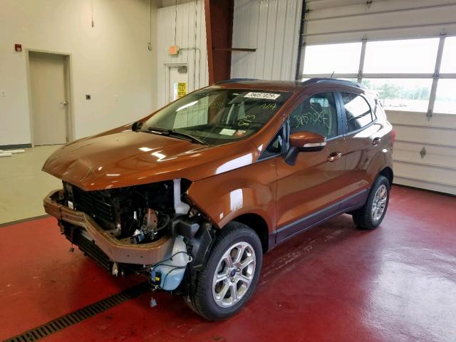 MAJ6P1UL9JC247443 - 2018 FORD ECOSPORT S ORANGE photo 2