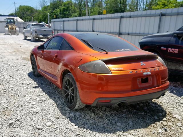 4A31K5DF9BE003363 - 2011 MITSUBISHI ECLIPSE GS ORANGE photo 3