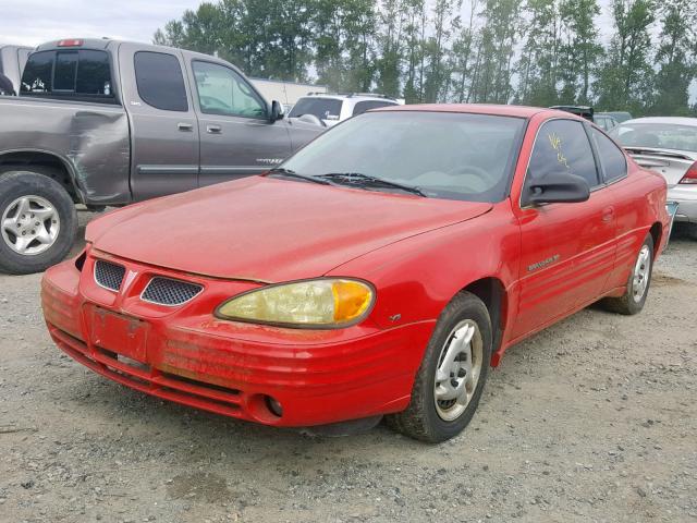 1G2NE12E2XM788454 - 1999 PONTIAC GRAND AM S RED photo 2