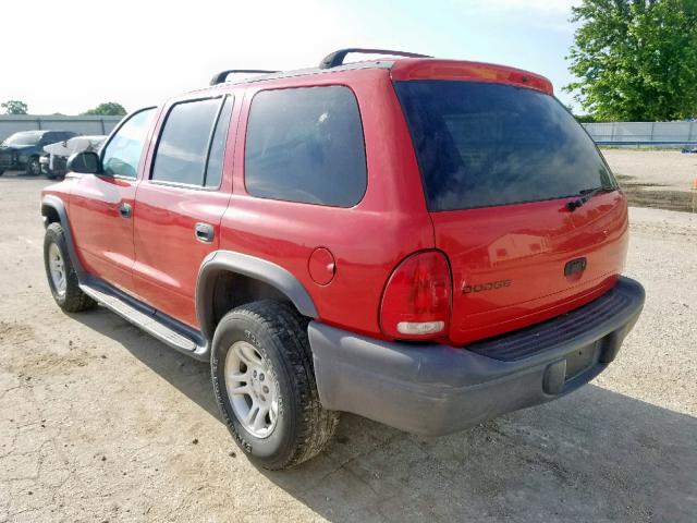 1D4HS38N23F534779 - 2003 DODGE DURANGO SP RED photo 3