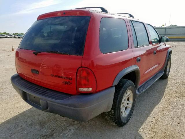 1D4HS38N23F534779 - 2003 DODGE DURANGO SP RED photo 4