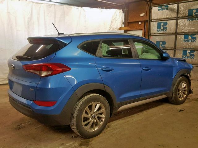 KM8J3CA45HU259565 - 2017 HYUNDAI TUCSON LIM BLUE photo 4