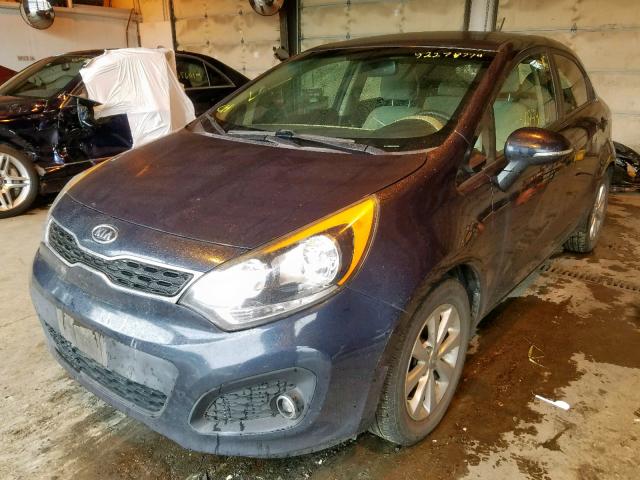 KNADN5A38C6061488 - 2012 KIA RIO EX BLUE photo 2