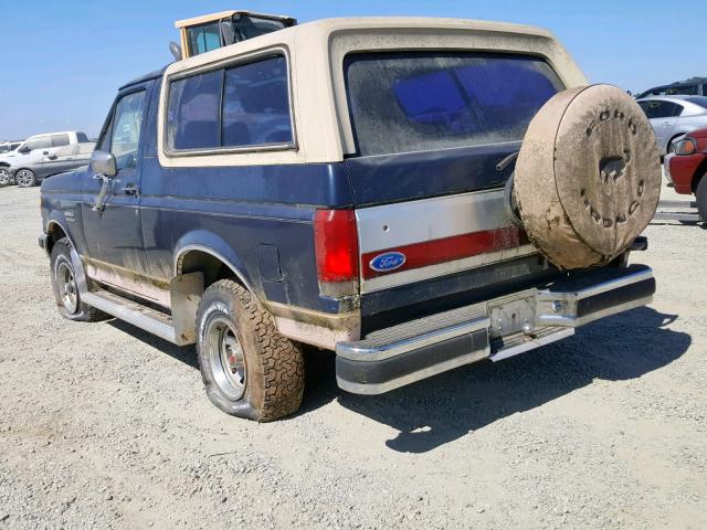 1FMEU15H4JLA94622 - 1988 FORD BRONCO U10 BLUE photo 3