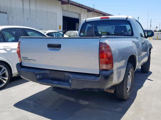 5TENX22N07Z443006 - 2007 TOYOTA TACOMA SILVER photo 4