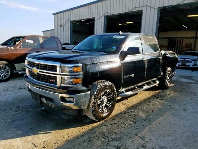 3GCUKREH9EG315297 - 2014 CHEVROLET SILVERADO BLACK photo 2