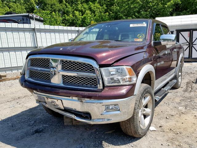 1C6RD7NT0CS147426 - 2012 DODGE RAM 1500 L BURGUNDY photo 2