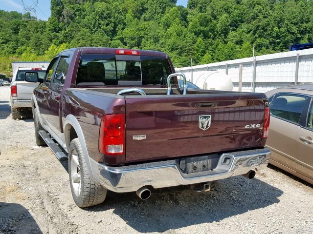 1C6RD7NT0CS147426 - 2012 DODGE RAM 1500 L BURGUNDY photo 3