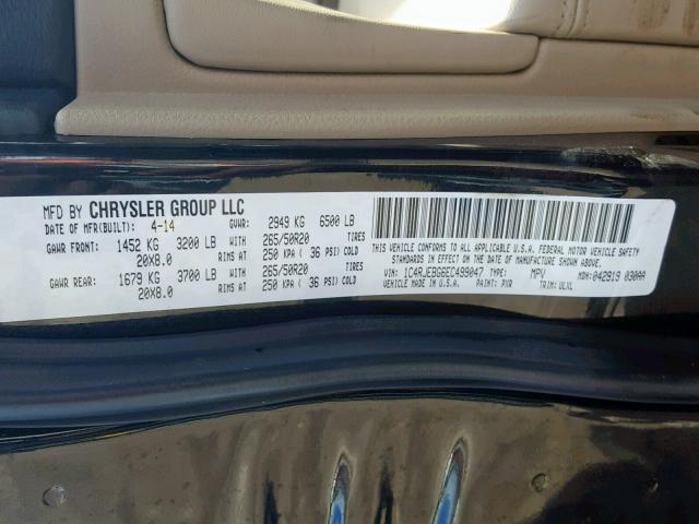 1C4RJEBG6EC499047 - 2014 JEEP GRAND CHER BLACK photo 10