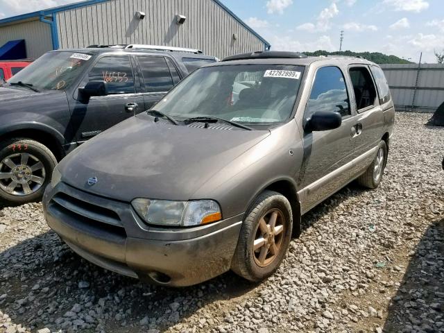 4N2ZN17T81D821451 - 2001 NISSAN QUEST GLE TAN photo 2