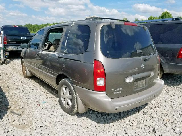 4N2ZN17T81D821451 - 2001 NISSAN QUEST GLE TAN photo 3