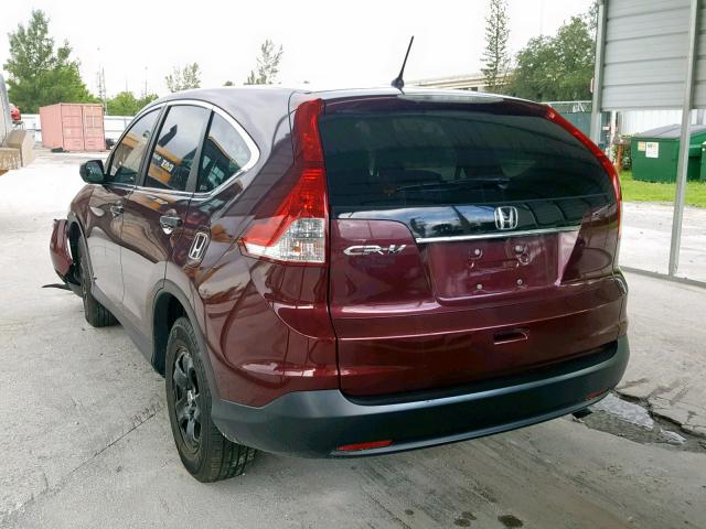 5J6RM3H32CL031467 - 2012 HONDA CR-V LX RED photo 3