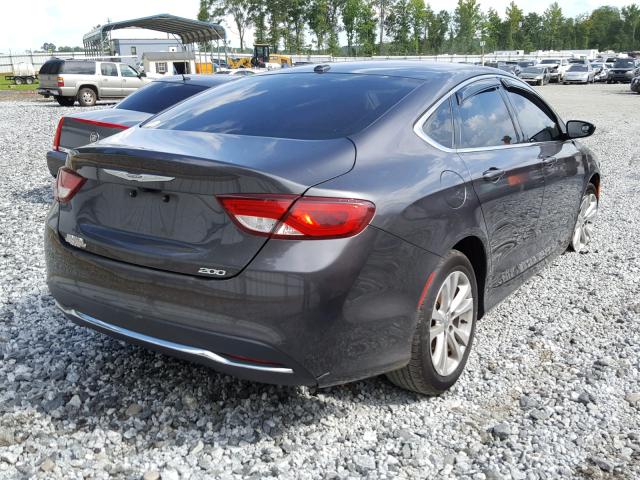 1C3CCCAB6FN504235 - 2015 CHRYSLER 200 LIMITE GRAY photo 4