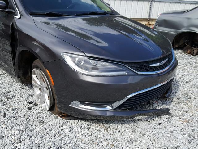 1C3CCCAB6FN504235 - 2015 CHRYSLER 200 LIMITE GRAY photo 9