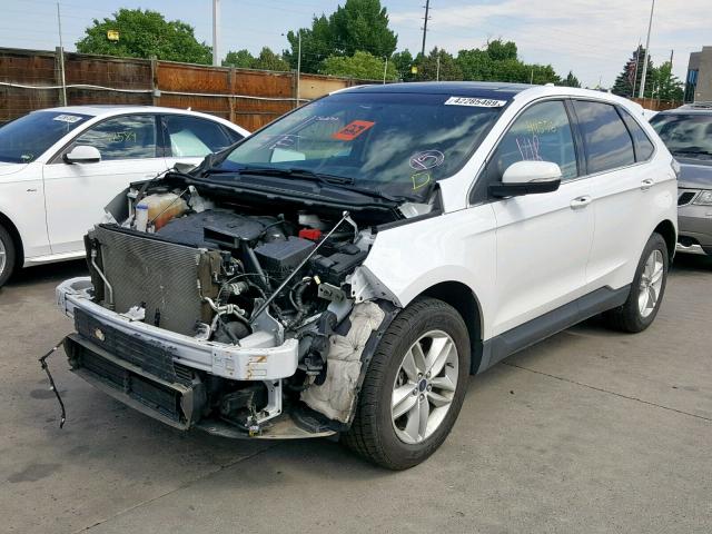 2FMTK4J91FBC18690 - 2015 FORD EDGE SEL WHITE photo 2