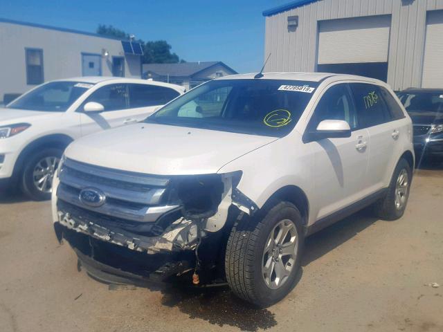 2FMDK3JCXDBC23054 - 2013 FORD EDGE SEL WHITE photo 2