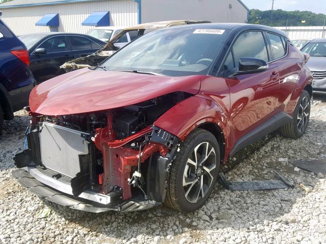 JTNKHMBX0K1038999 - 2019 TOYOTA C-HR XLE RED photo 2