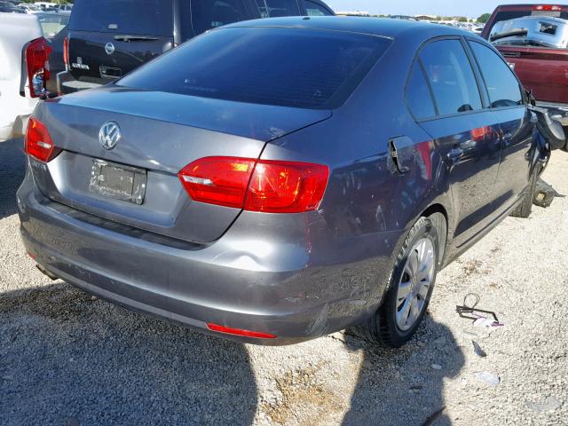 3VW2K7AJ9CM351877 - 2012 VOLKSWAGEN JETTA BASE GRAY photo 4