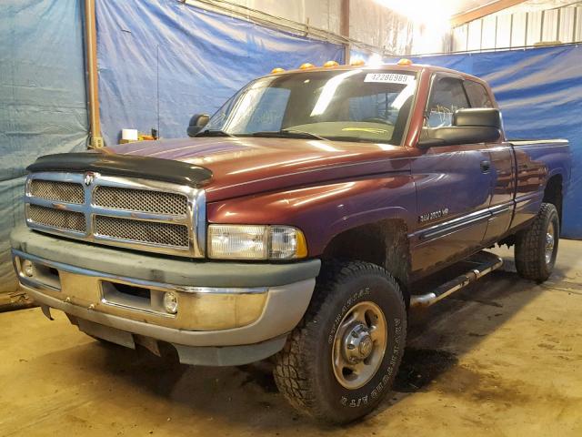 1B7KF23W91J539795 - 2001 DODGE RAM 2500 BURGUNDY photo 2