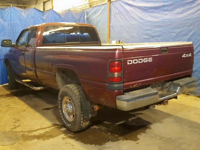 1B7KF23W91J539795 - 2001 DODGE RAM 2500 BURGUNDY photo 3