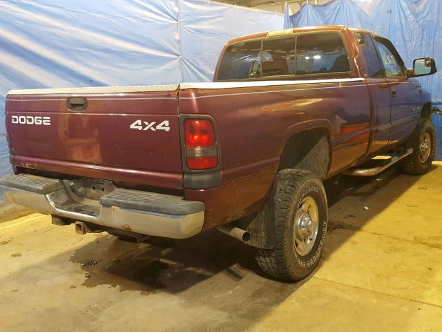 1B7KF23W91J539795 - 2001 DODGE RAM 2500 BURGUNDY photo 4