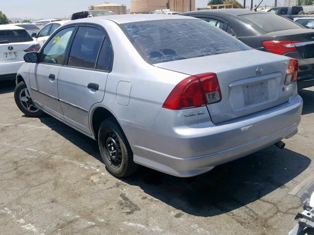 2HGES16314H607910 - 2004 HONDA CIVIC DX V GRAY photo 3