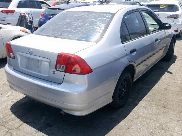 2HGES16314H607910 - 2004 HONDA CIVIC DX V GRAY photo 4